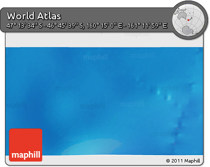 Physical 3D Map of the Area around 46° 59' 36" S, 160° 43' 29" E