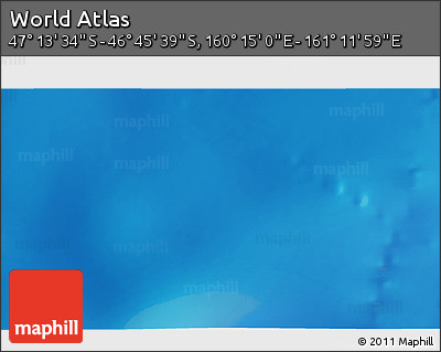 Physical 3D Map of the Area around 46° 59' 36" S, 160° 43' 29" E