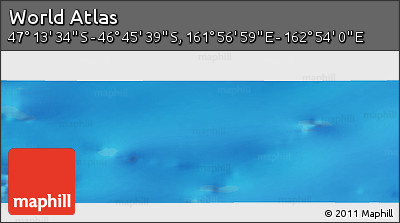Physical Panoramic Map of the Area around 46° 59' 36" S, 162° 25' 30" E