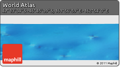Physical Panoramic Map of the Area around 46° 59' 36" S, 162° 25' 30" E