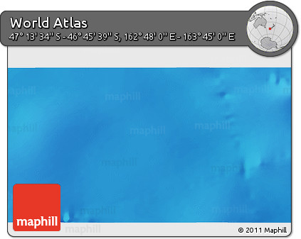 Shaded Relief 3D Map of the Area around 46° 59' 36" S, 163° 16' 30" E
