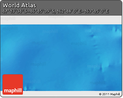 Shaded Relief 3D Map of the Area around 46° 59' 36" S, 163° 16' 30" E