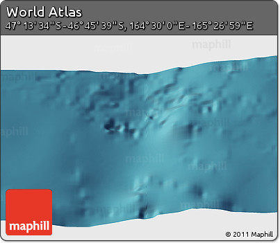 Satellite 3D Map of the Area around 46° 59' 36" S, 164° 58' 29" E