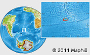 Physical Location Map of the area around 46° 59' 36" S, 16° 4' 29" W