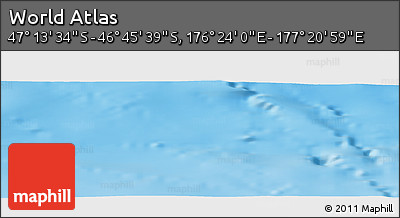 Shaded Relief Panoramic Map of the Area around 46° 59' 36" S, 176° 52' 30" E