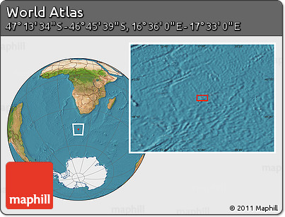 Satellite Location Map of the Area around 46° 59' 36" S, 17° 4' 30" E