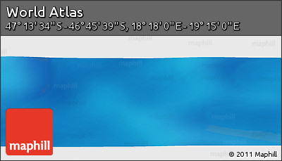 Physical Panoramic Map of the Area around 46° 59' 36" S, 18° 46' 29" E