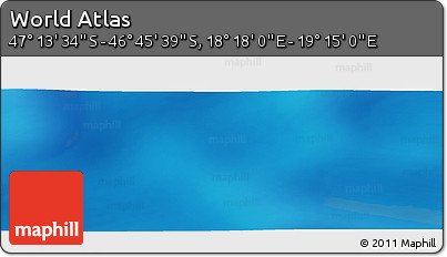 Physical Panoramic Map of the Area around 46° 59' 36" S, 18° 46' 29" E