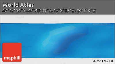 Physical Panoramic Map of the Area around 46° 59' 36" S, 19° 37' 30" E