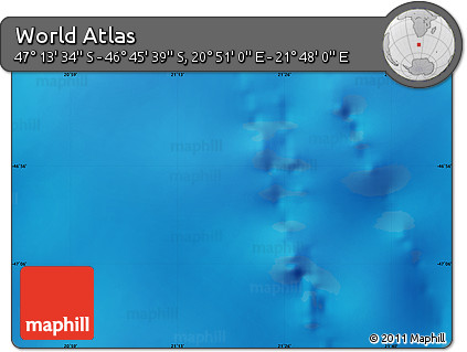 Physical Map of the Area around 46° 59' 36" S, 21° 19' 30" E