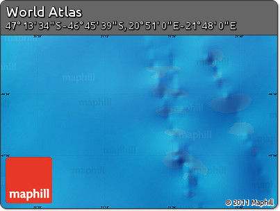 Physical Map of the Area around 46° 59' 36" S, 21° 19' 30" E