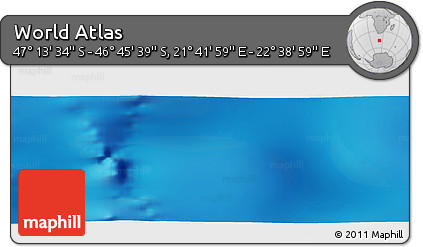 Physical Panoramic Map of the Area around 46° 59' 36" S, 22° 10' 29" E