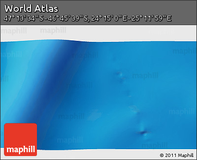Physical 3D Map of the Area around 46° 59' 36" S, 24° 43' 30" E