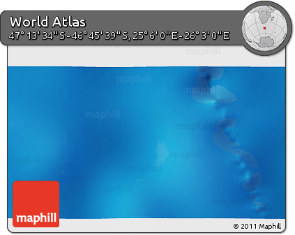 Physical 3D Map of the Area around 46° 59' 36" S, 25° 34' 30" E