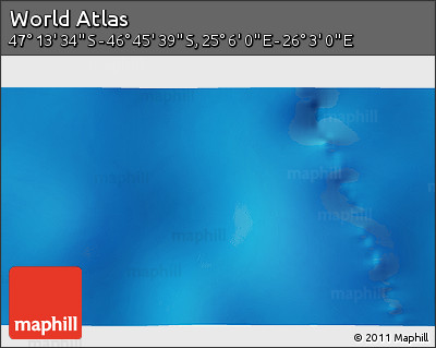 Physical 3D Map of the Area around 46° 59' 36" S, 25° 34' 30" E