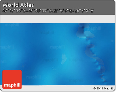 Physical 3D Map of the Area around 46° 59' 36" S, 25° 34' 30" E