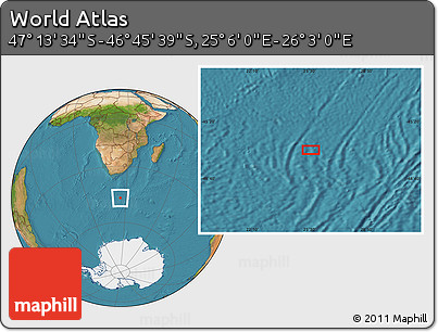 Satellite Location Map of the Area around 46° 59' 36" S, 25° 34' 30" E