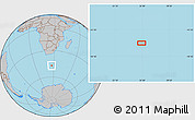 Gray Location Map of the area around 46° 59' 36" S, 26° 25' 29" E