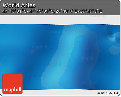 Shaded Relief 3D Map of the Area around 46° 59' 36" S, 27° 16' 29" E