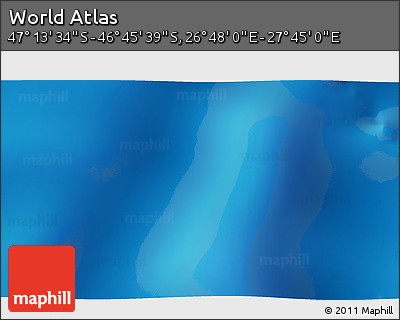 Shaded Relief 3D Map of the Area around 46° 59' 36" S, 27° 16' 29" E