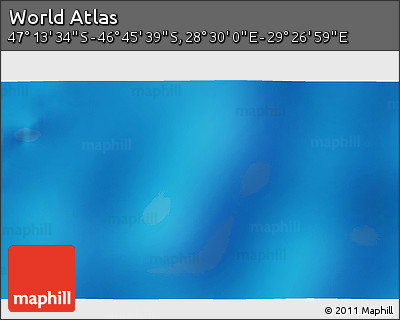 Physical 3D Map of the Area around 46° 59' 36" S, 28° 58' 30" E