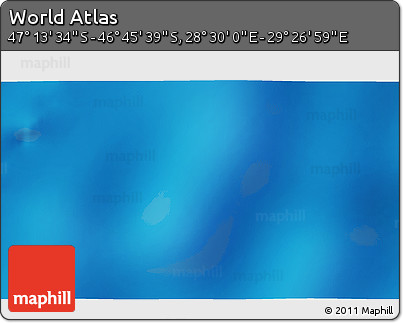 Physical 3D Map of the Area around 46° 59' 36" S, 28° 58' 30" E
