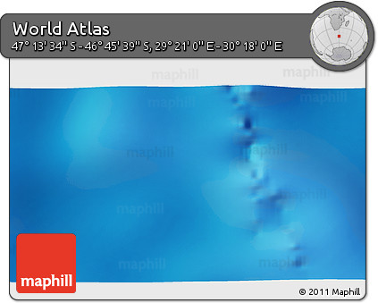 Physical 3D Map of the Area around 46° 59' 36" S, 29° 49' 30" E