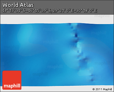 Physical 3D Map of the Area around 46° 59' 36" S, 29° 49' 30" E