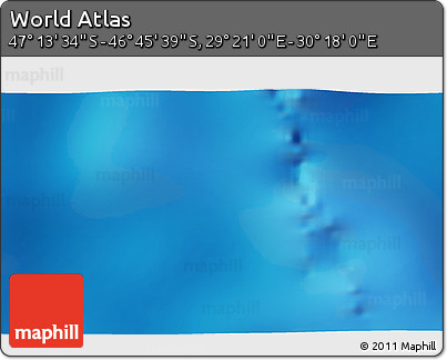 Physical 3D Map of the Area around 46° 59' 36" S, 29° 49' 30" E
