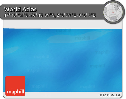 Physical 3D Map of the Area around 46° 59' 36" S, 2° 37' 30" E