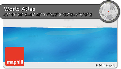 Physical Panoramic Map of the Area around 46° 59' 36" S, 2° 37' 30" E