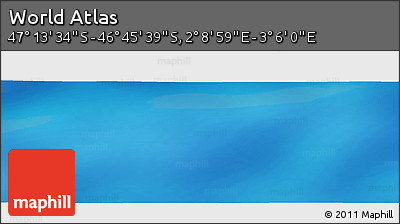 Physical Panoramic Map of the Area around 46° 59' 36" S, 2° 37' 30" E