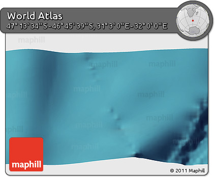 Satellite 3D Map of the Area around 46° 59' 36" S, 31° 31' 29" E