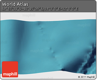 Satellite 3D Map of the Area around 46° 59' 36" S, 31° 31' 29" E