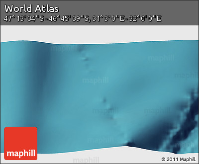 Satellite 3D Map of the Area around 46° 59' 36" S, 31° 31' 29" E
