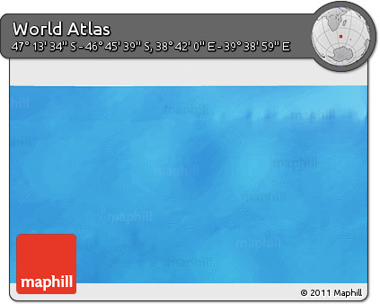 Physical 3D Map of the Area around 46° 59' 36" S, 39° 10' 29" E