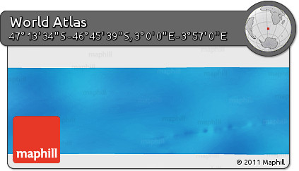 Physical Panoramic Map of the Area around 46° 59' 36" S, 3° 28' 30" E