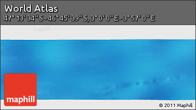 Physical Panoramic Map of the Area around 46° 59' 36" S, 3° 28' 30" E