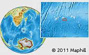Physical Location Map of the area around 46° 59' 36" S, 40° 1' 29" E