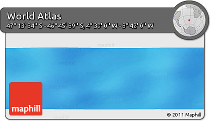 Physical Panoramic Map of the Area around 46° 59' 36" S, 4° 10' 30" W