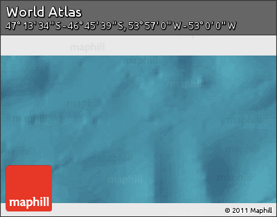 Satellite 3D Map of the Area around 46° 59' 36" S, 53° 28' 30" W