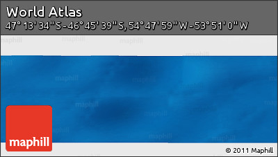 Physical Panoramic Map of the Area around 46° 59' 36" S, 54° 19' 30" W