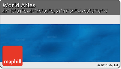 Physical Panoramic Map of the Area around 46° 59' 36" S, 54° 19' 30" W