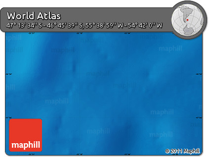 Physical Map of the Area around 46° 59' 36" S, 55° 10' 29" W