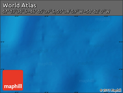 Physical Map of the Area around 46° 59' 36" S, 55° 10' 29" W