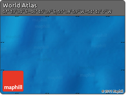 Physical Map of the Area around 46° 59' 36" S, 55° 10' 29" W
