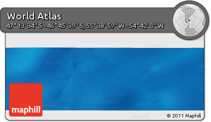 Physical Panoramic Map of the Area around 46° 59' 36" S, 55° 10' 29" W