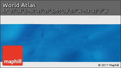 Physical Panoramic Map of the Area around 46° 59' 36" S, 55° 10' 29" W