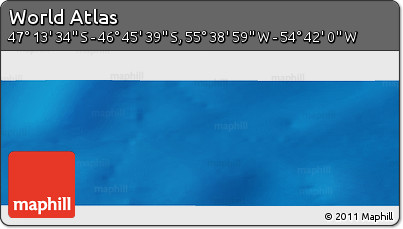 Physical Panoramic Map of the Area around 46° 59' 36" S, 55° 10' 29" W
