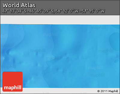 Political 3D Map of the Area around 46° 59' 36" S, 57° 43' 30" W